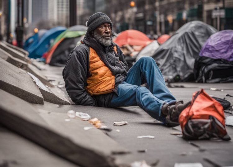 The number of homeless people in Chicago tripled this year due to a surge in migrant numbers.